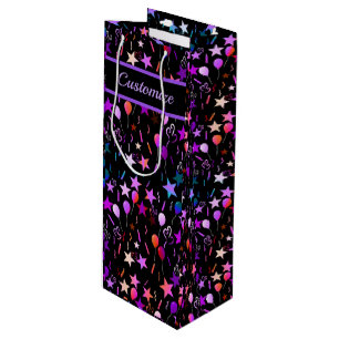 Kleurrijke ballonnen en stars Wine Gift Bag Wijn Cadeautas