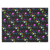 Kleurrijke ballonnen en Streamers op BLACK Tafelkleed (Voorkant (Horizontaal))