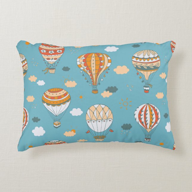 Kleurrijke ballonnen Feestelijk Patroon Ontwerp Accent Kussen (Voorkant)