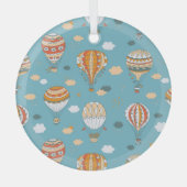 Kleurrijke ballonnen Feestelijk Patroon Ontwerp Glas Ornament (Voorkant)