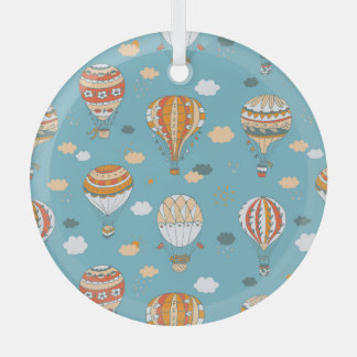 Kleurrijke ballonnen Feestelijk Patroon Ontwerp Glas Ornament