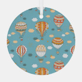 Kleurrijke ballonnen Feestelijk Patroon Ontwerp Glas Ornament (Achterkant)