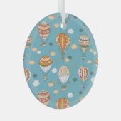 Kleurrijke ballonnen Feestelijk Patroon Ontwerp Glas Ornament (Voorkant Rechts)