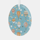 Kleurrijke ballonnen Feestelijk Patroon Ontwerp Glas Ornament (Voorkant links)