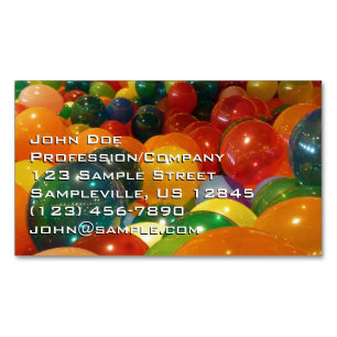 Kleurrijke Ballonnen Feestelijke Ontwerp Magnetisch Visitekaartje