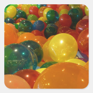 Kleurrijke Ballonnen Feestelijke Ontwerp Vierkante Sticker