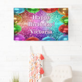 Kleurrijke Ballonnen Gelukkige Verjaardag aangepas Spandoek (Insitu)