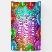 Kleurrijke Ballonnen Gelukkige Verjaardag aangepas Spandoek (Verticaal)