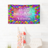 Kleurrijke Ballonnen Gelukkige Verjaardag aangepas Spandoek (Insitu)