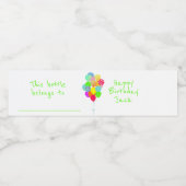 Kleurrijke ballonnen gepersonaliseerd waterfles etiket (Enkel label)