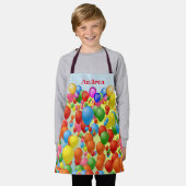 Kleurrijke ballonnen gepersonaliseerde kinderen schort (Gedragen)