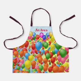 Kleurrijke ballonnen gepersonaliseerde kinderen schort