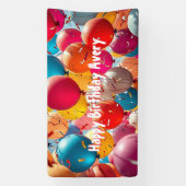 Kleurrijke ballonnen | Gepersonaliseerde verjaarda Spandoek (Verticaal)