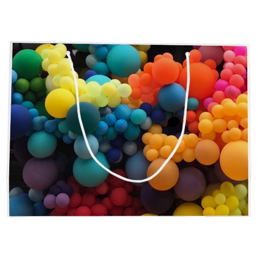 Kleurrijke ballonnen groot cadeauzakje (Achterkant)