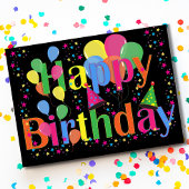 Kleurrijke ballonnen HAPPY BIRTHDAY Briefkaart