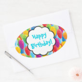 Kleurrijke ballonnen - Happy Birthday Stickers (Envelop)