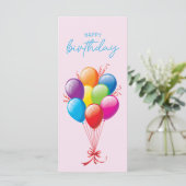 Kleurrijke ballonnen Happy Birthday Wenskaart (Staand voorkant)