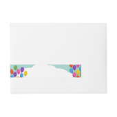 Kleurrijke ballonnen in de lucht adreslabel wikkel (Voorkant)