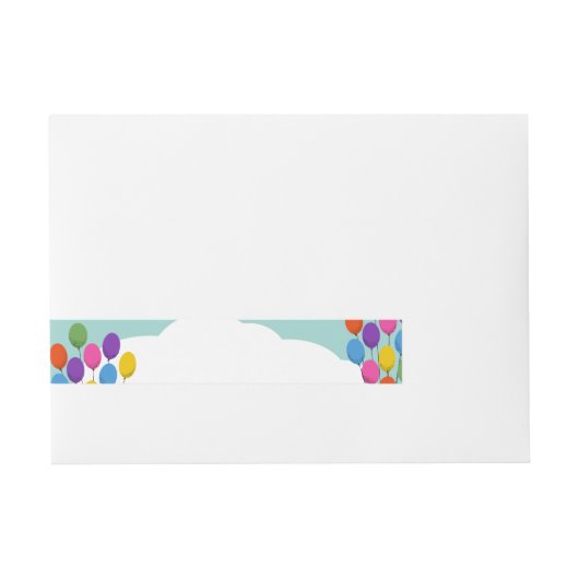 Kleurrijke ballonnen in de lucht adreslabel wikkel (Voorkant)