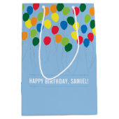Kleurrijke ballonnen jongens verjaardag medium cadeauzakje (Voorkant)