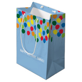 Kleurrijke ballonnen jongens verjaardag medium cadeauzakje