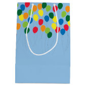 Kleurrijke ballonnen jongens verjaardag medium cadeauzakje (Achterkant)
