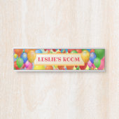 Kleurrijke ballonnen Kinder deurbordje (Voorkant)