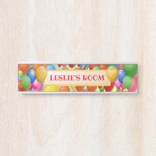 Kleurrijke ballonnen Kinder deurbordje