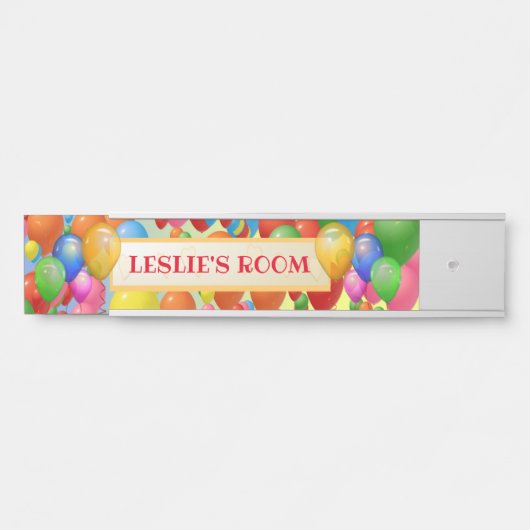 Kleurrijke ballonnen Kinder deurbordje (Voorkant)