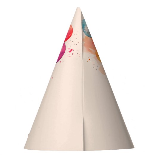 Kleurrijke ballonnen Kinder Happy Birthday Feesthoedjes (Achterkant)