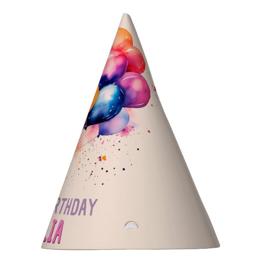 Kleurrijke ballonnen Kinder Happy Birthday Feesthoedjes (Rechts)