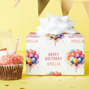 Kleurrijke ballonnen Kinder Happy Birthday Gift Cadeaupapier