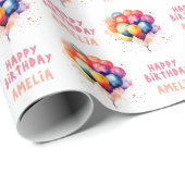 Kleurrijke ballonnen Kinder Happy Birthday Gift Cadeaupapier (Rol Hoek)