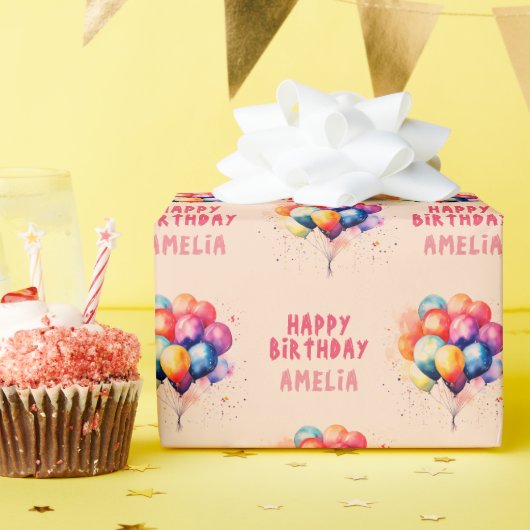 Kleurrijke ballonnen Kinder Happy Birthday Gift Cadeaupapier (Verjaardagsfeest)