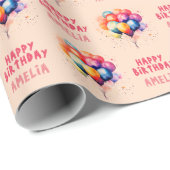 Kleurrijke ballonnen Kinder Happy Birthday Gift Cadeaupapier (Rol Hoek)