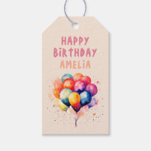 Kleurrijke ballonnen Kinder Happy Birthday Party Cadeaulabel