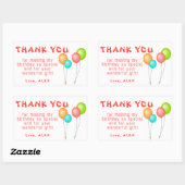 Kleurrijke Ballonnen Kinderen Verjaardag Dank u Rechthoekige Sticker (Vel)