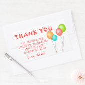 Kleurrijke Ballonnen Kinderen Verjaardag Dank u Rechthoekige Sticker (Envelop)