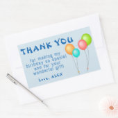 Kleurrijke Ballonnen Kinderen Verjaardag Dank u Rechthoekige Sticker (Envelop)