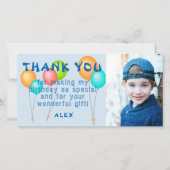 Kleurrijke Ballonnen Kinderen Verjaardag Foto Bedankkaart (Voorkant)