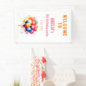 Kleurrijke Ballonnen Kinderen Verjaardagsfeest Ver Spandoek (Insitu)