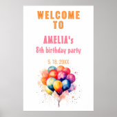 Kleurrijke Ballonnen Kinderen Verjaardagsfeest Wel Poster (Voorkant)