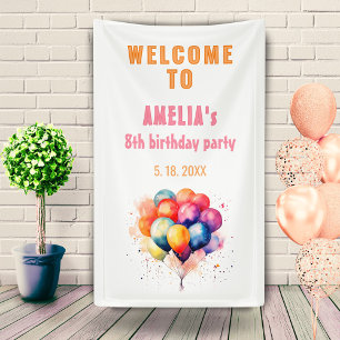 Kleurrijke ballonnen Kinderen Verjaardagsfeest Wel Spandoek