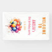Kleurrijke Ballonnen Kinderen Verjaardagsfeest Wel Spandoek (Horizontaal)