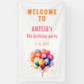 Kleurrijke Ballonnen Kinderen Verjaardagsfeest Wel Spandoek (Verticaal)