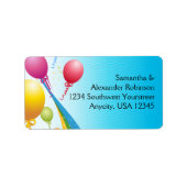 Kleurrijke ballonnen | Krullstonken Etiket (Voorkant)