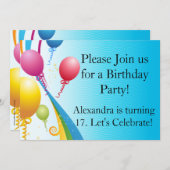 Kleurrijke ballonnen | Krullstonken Kaart (Voorkant / Achterkant)