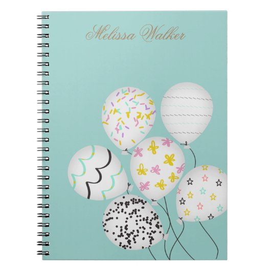 kleurrijke ballonnen leuke monogram notitieboek (Voorkant)