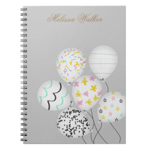 kleurrijke ballonnen leuke monogram notitieboek