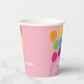 Kleurrijke Ballonnen Meisjes 1e Verjaardagsfeestje Papieren Bekers (Links)